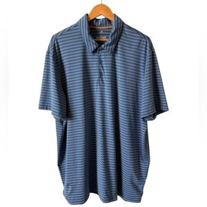 Adidas Golf Polo Shirt Men’s 2XL Blue Stripe Performance Stretch NWOT
